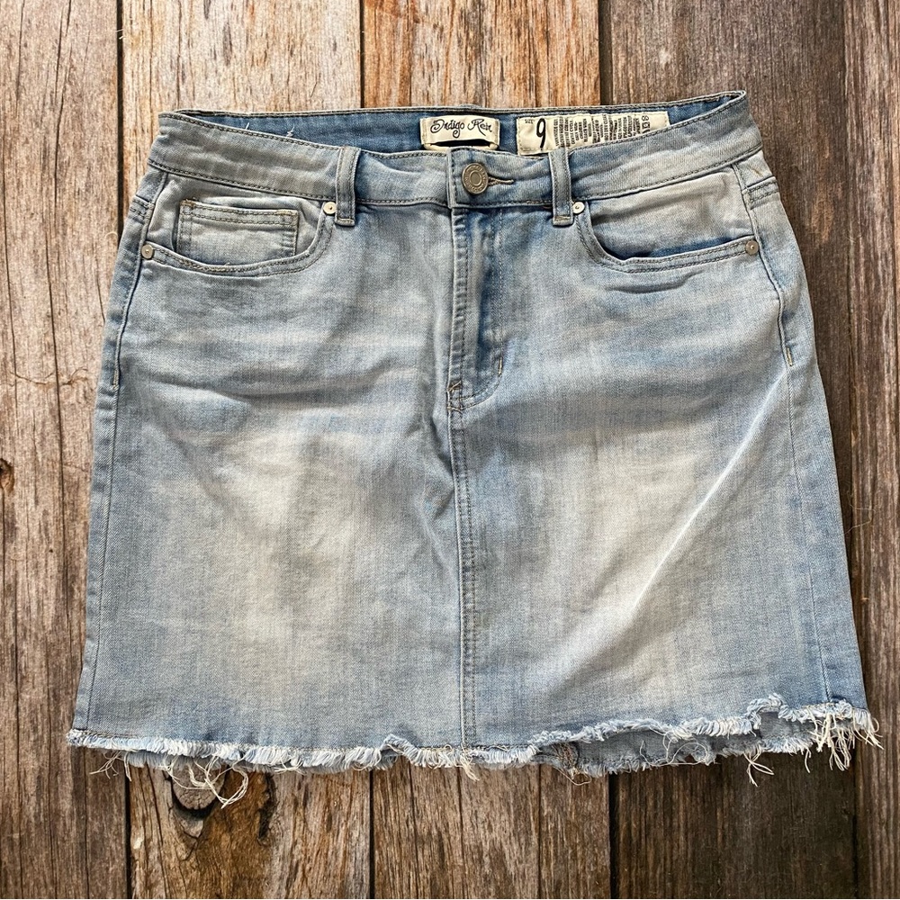 Distressed Jean skirt